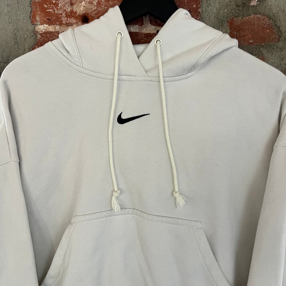 Nike White Label Women's White Center Swoosh Hoodie Sweatshirt S